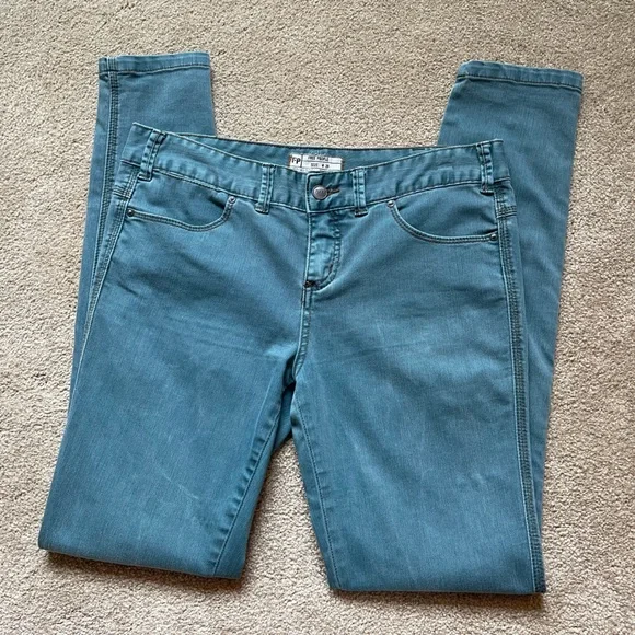 Free People Women’s 29 Faded Teal Mid-Rise Skinny Jeans - Picture 1 of 11